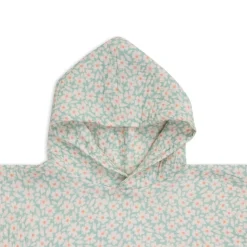 Poncho de plage 55 x 50 cm fleurs vertes