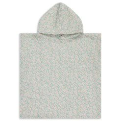 Poncho de plage 55 x 50 cm fleurs vertes
