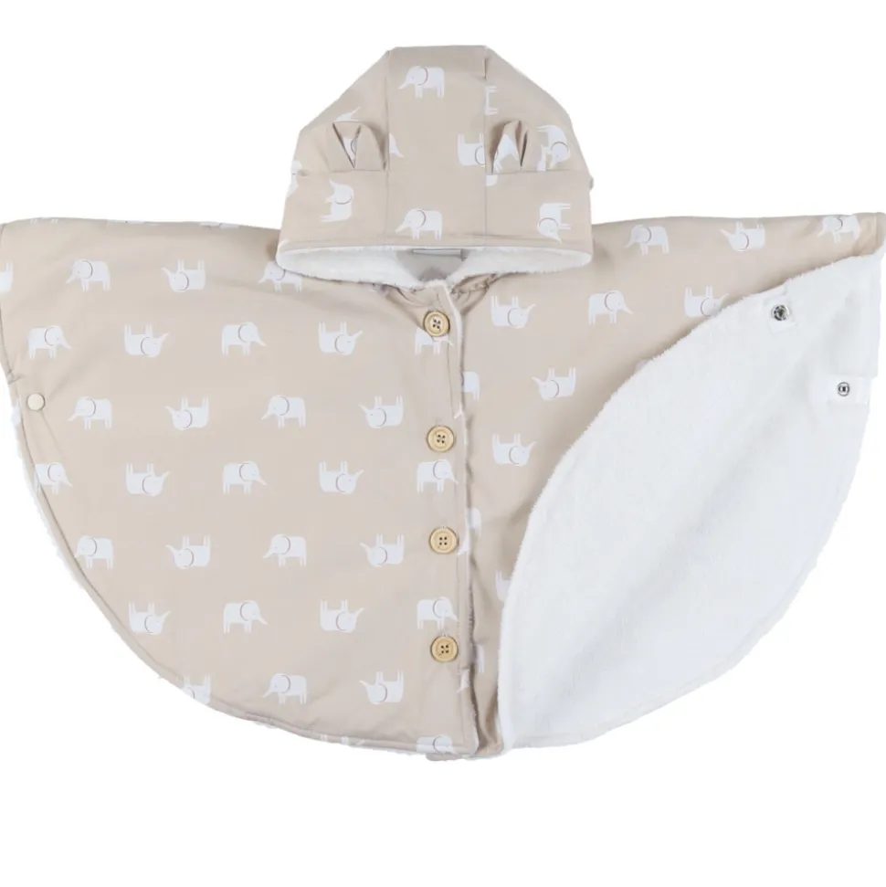 Poncho imperméable avec doublure groloudoux 18-36m - beige