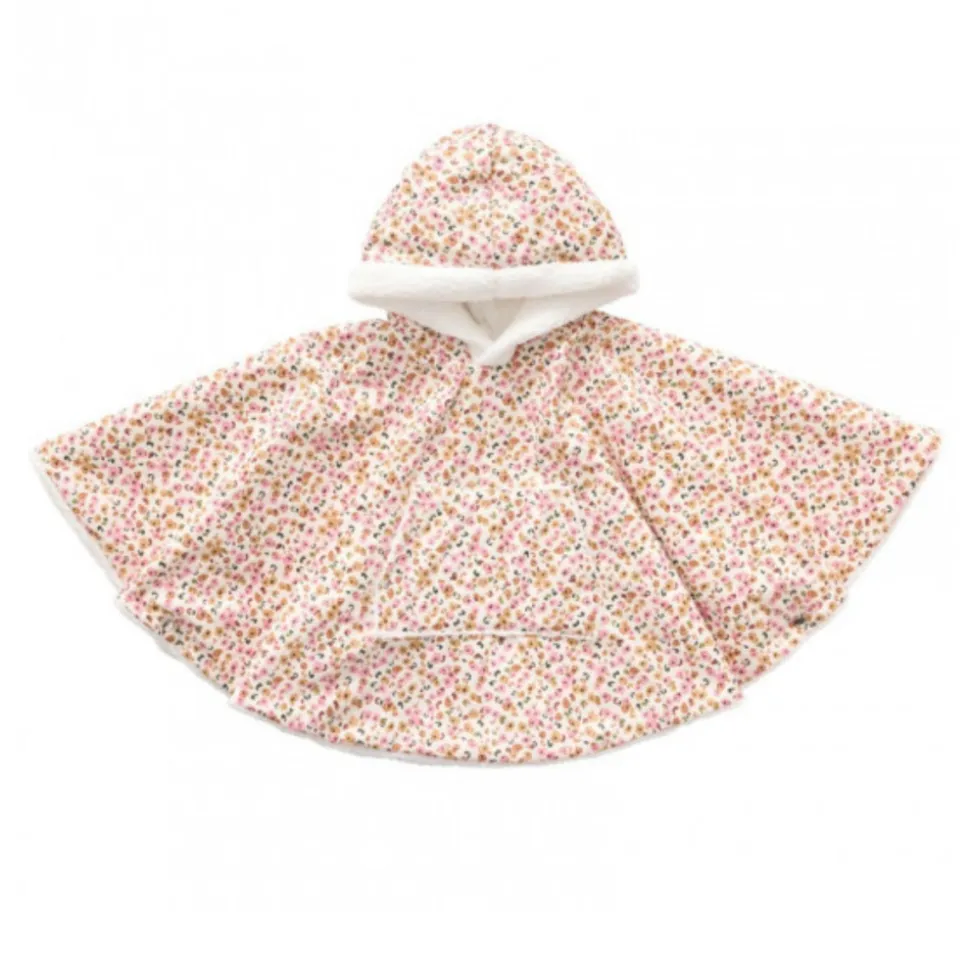 Poncho imperméable avec sherpa 12/24mois léopard blanc