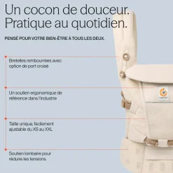 Porte-bébé adapt mesh softflex - gris perle