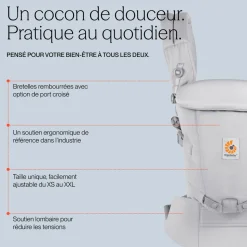Porte-bébé adapt soft touch coton - gris perle