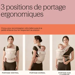 Porte-bébé adapt soft touch coton - gris perle
