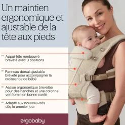 Porte-bébé adapt soft touch coton - onyx black