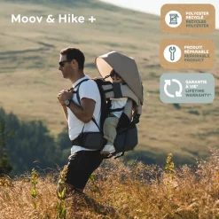 Porte bébé de randonnée avec housse de pluie moov & hike dune
