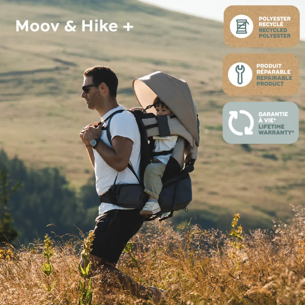 Porte bébé de randonnée avec housse de pluie moov & hike dune