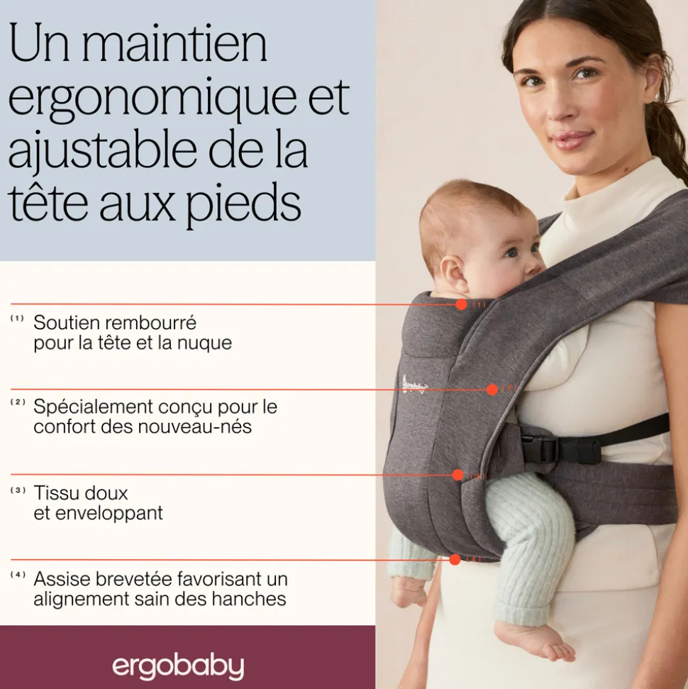 Porte-bébé embrace gris