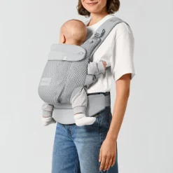 Porte-bébé ergonomique amya évolutif et respirant fog grey