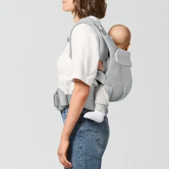 Porte-bébé ergonomique amya évolutif et respirant fog grey