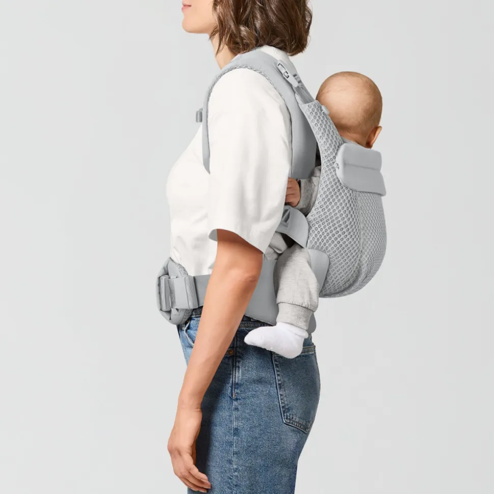 Porte-bébé ergonomique amya évolutif et respirant fog grey