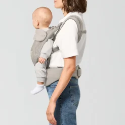 Porte-bébé ergonomique amya évolutif et respirant dune grey