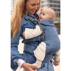 Porte bébé harmony melange tissé chiné bleu