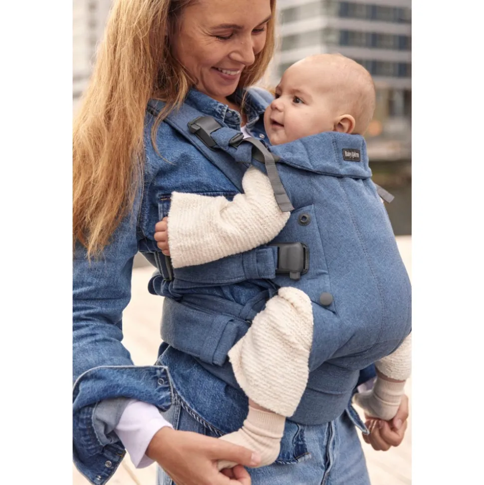 Porte bébé harmony melange tissé chiné bleu