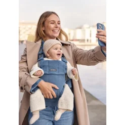 Porte bébé harmony melange tissé chiné bleu