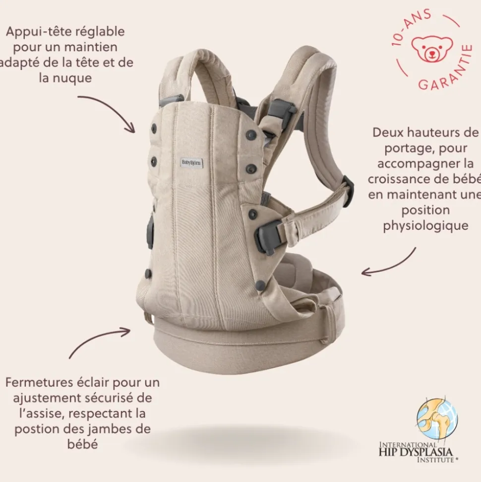 Porte bébé harmony melange tissé beige clair