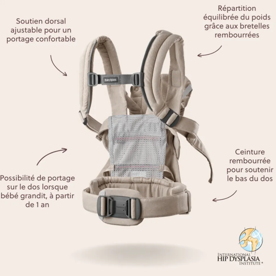 Porte bébé harmony melange tissé beige clair