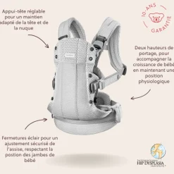 Porte bébé harmony mesh 3d argent