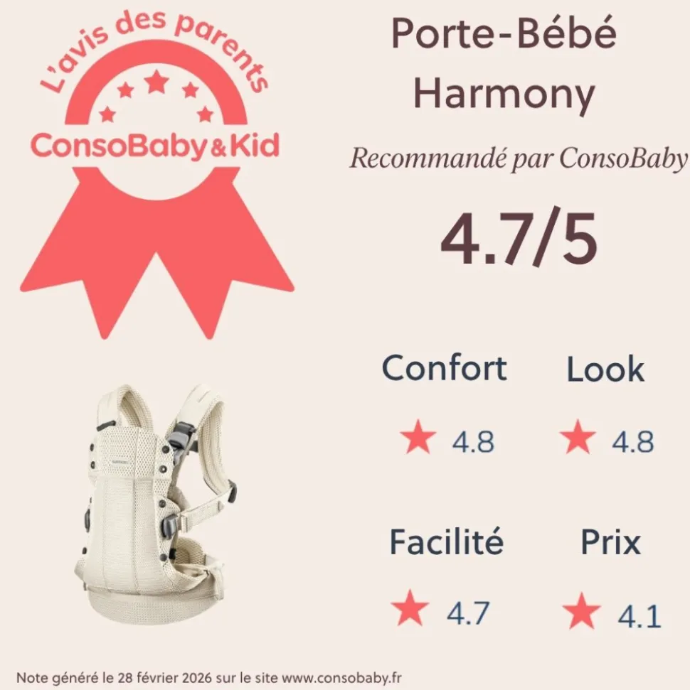 Porte bébé harmony mesh 3d crème