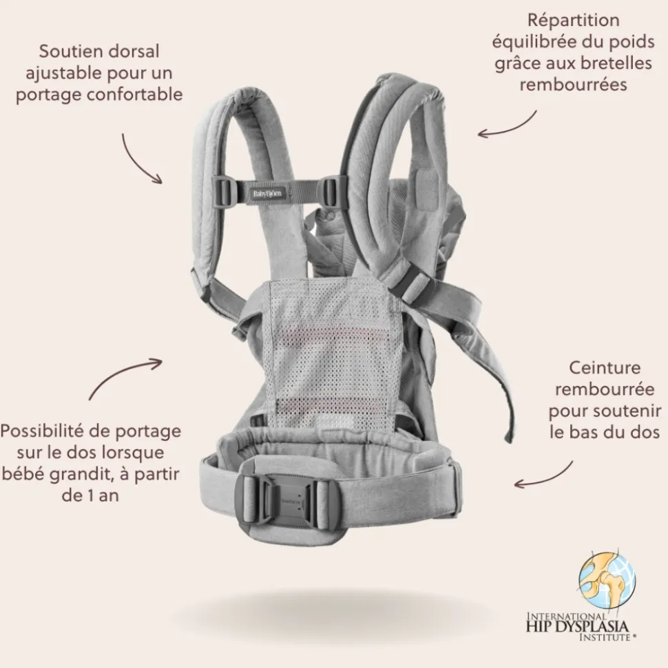 Porte bébé harmony tissé chiné gris