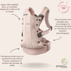 Porte bébé harmony tissé chiné rose