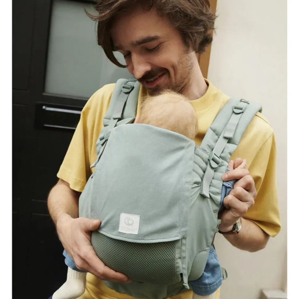 Porte bébé limas en tissu mesh vert glacier