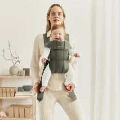 Porte bébé mini coton vert foncé
