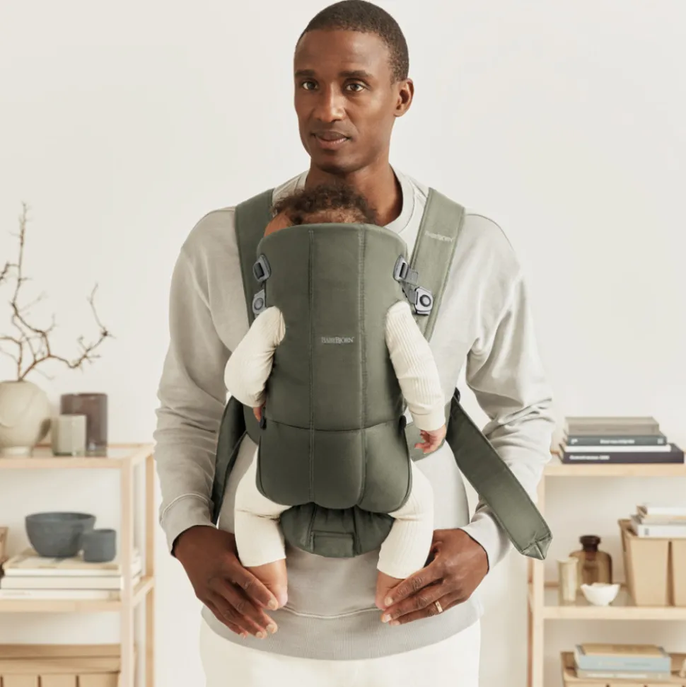 Porte bébé mini coton vert foncé