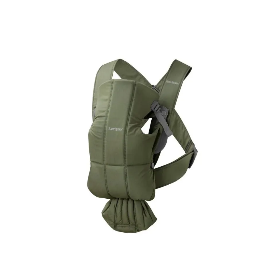 Porte bébé mini coton vert foncé