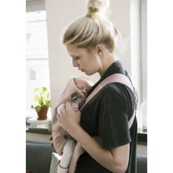 Porte bébé mini coton vieux rose