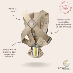 Porte-bébé mini tissé beige