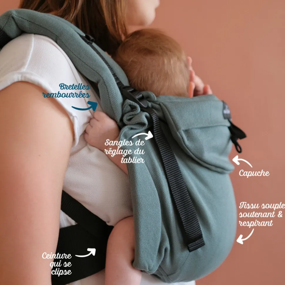 Porte bébé néo préformé eucalyptus