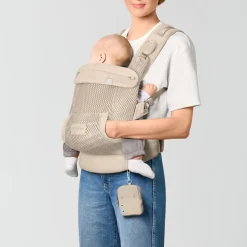 Porte bébé physiologique laya almond beige
