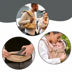 Porte bébé physiologique moov & boost beige noisette