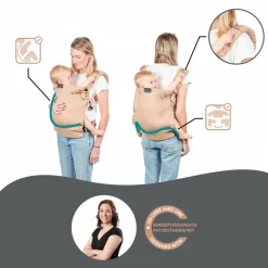 Porte bébé physiologique moov & boost beige noisette
