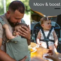 Porte bébé physiologique moov & boost vert sauge