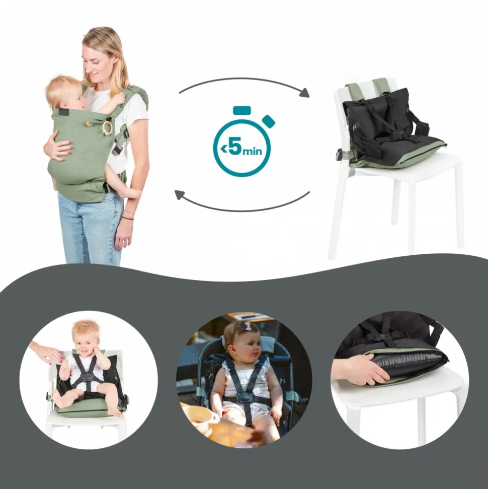 Porte bébé physiologique moov & boost vert sauge