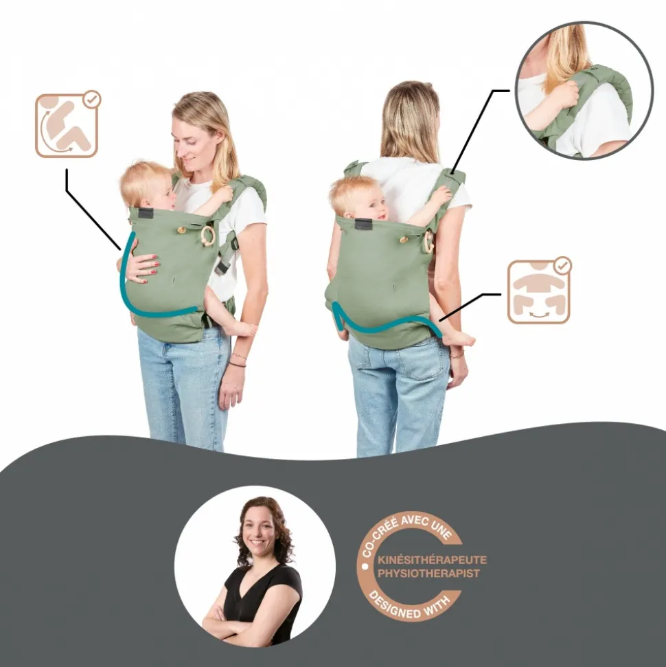 Porte bébé physiologique moov & boost vert sauge
