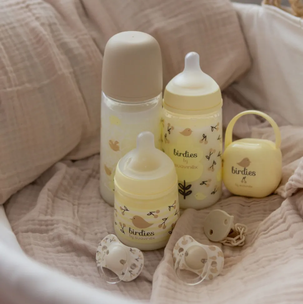 Porte sucette bébé birdies beige