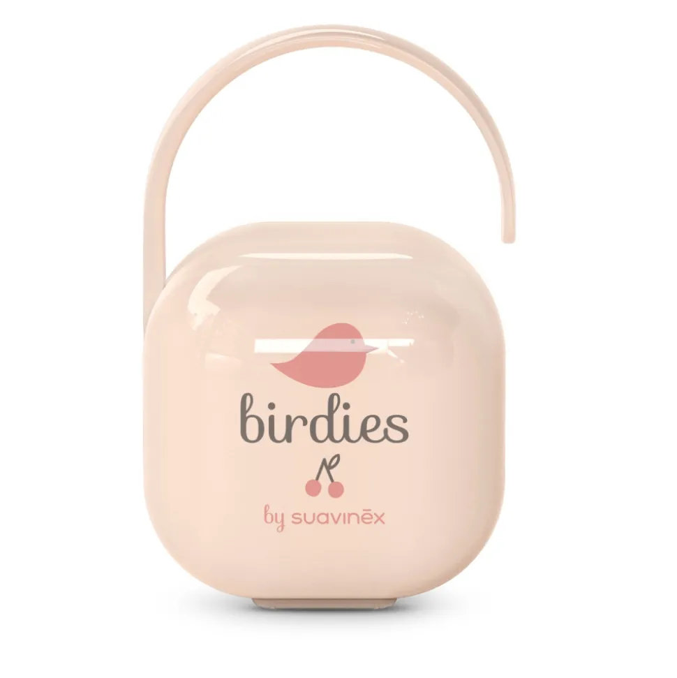 Porte sucette bébé birdies rose