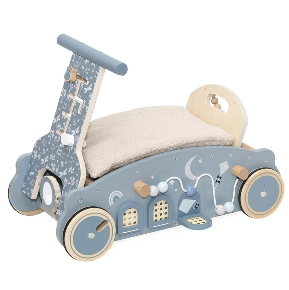 Porteur en bois 3 en 1 - bleu