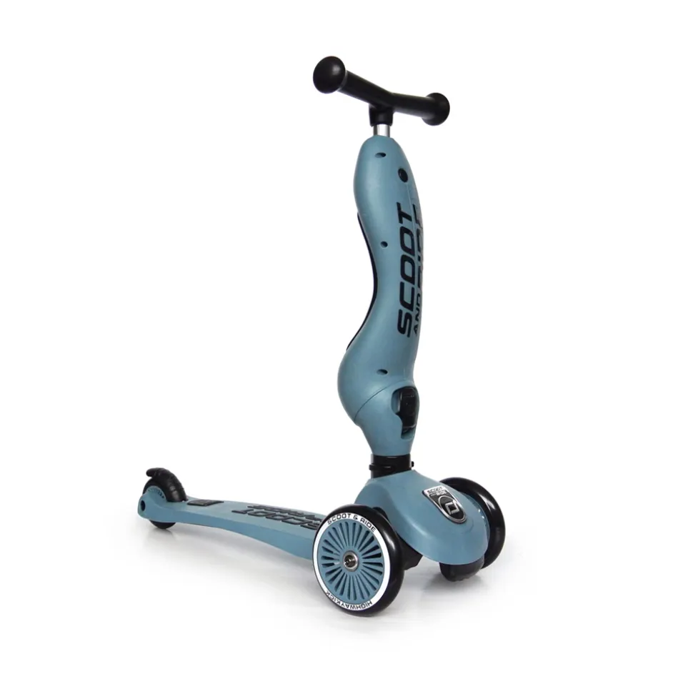 Porteur 2 en 1 évolutif en trottinette highwaykick 1 bleu acier