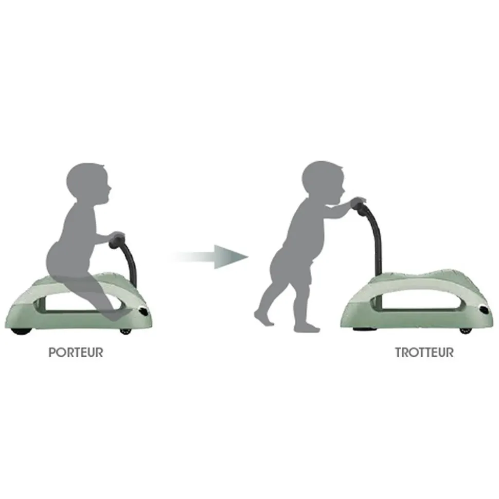 Porteur - trotteur 2 en 1 ecologic pistache