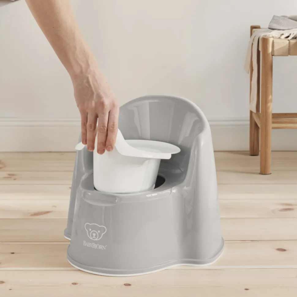Pot fauteuil gris et blanc
