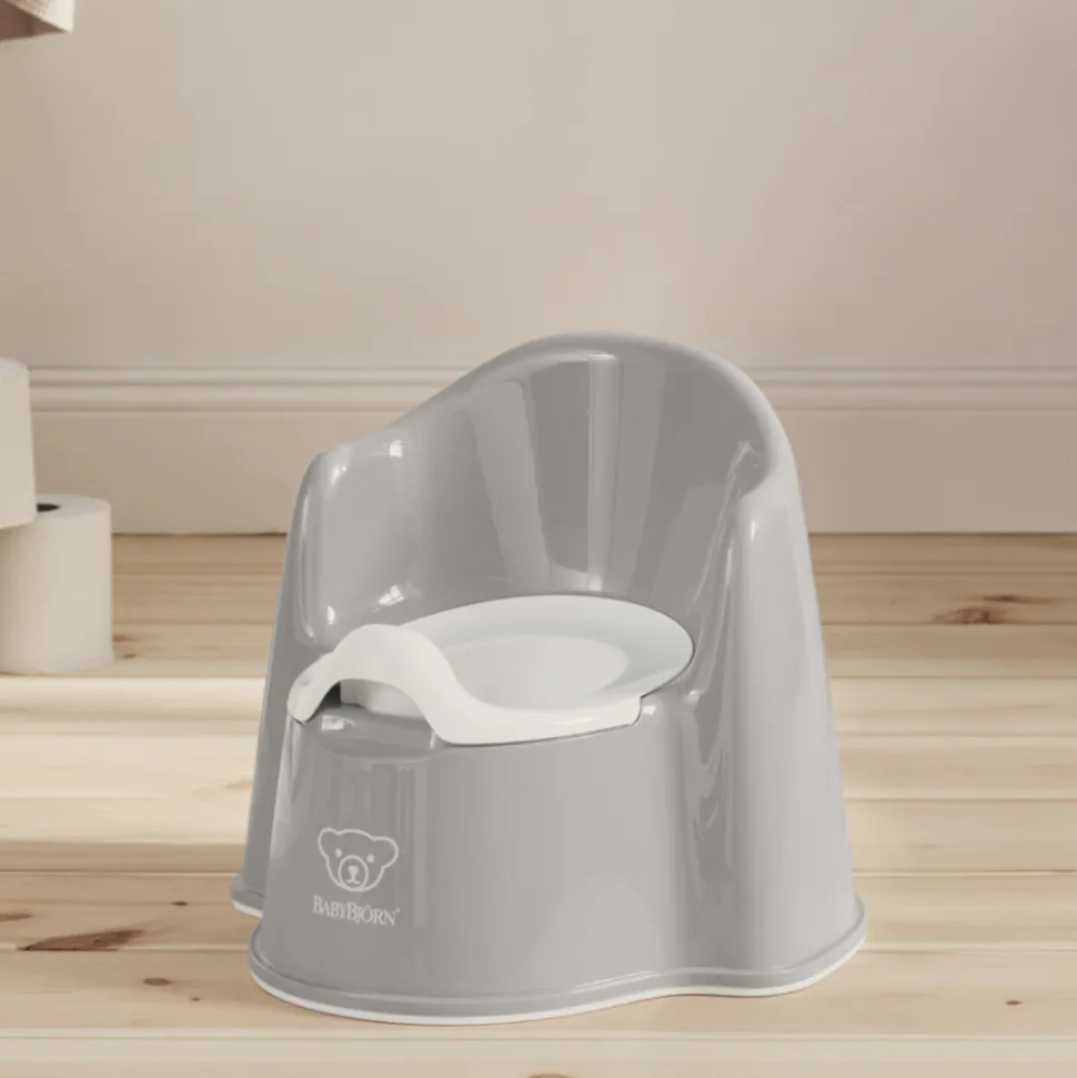 Pot fauteuil gris et blanc