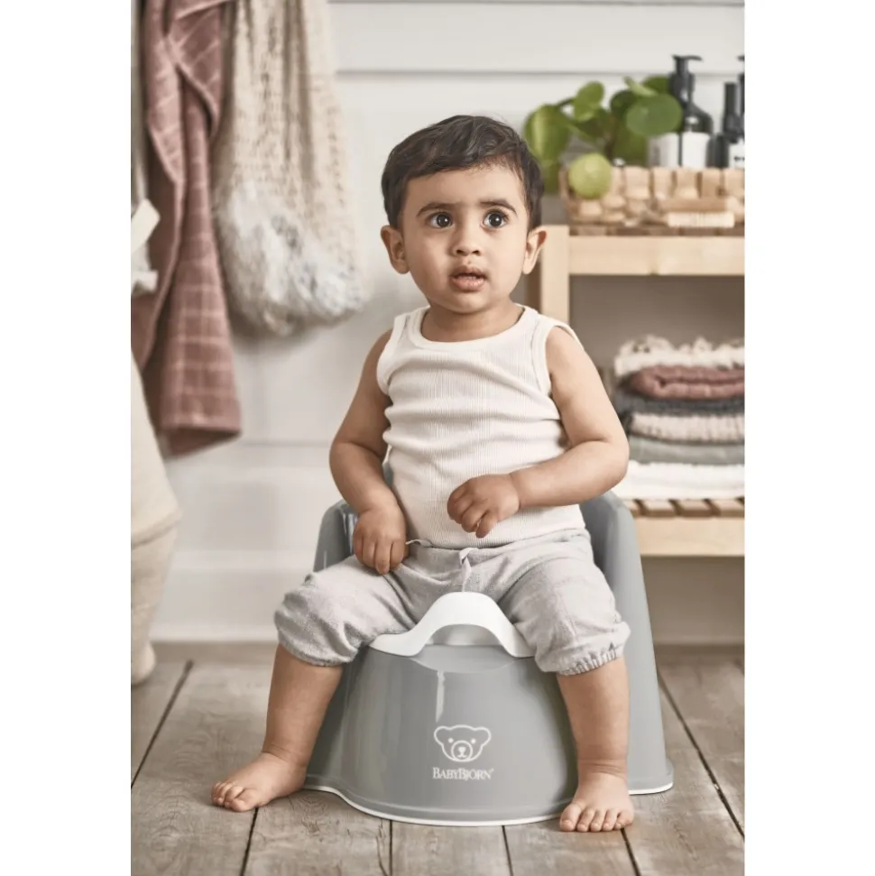 Pot fauteuil gris et blanc