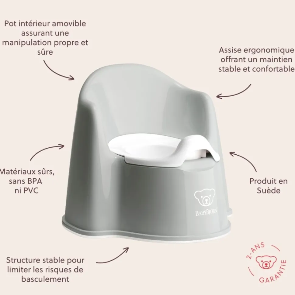 Pot fauteuil gris et blanc