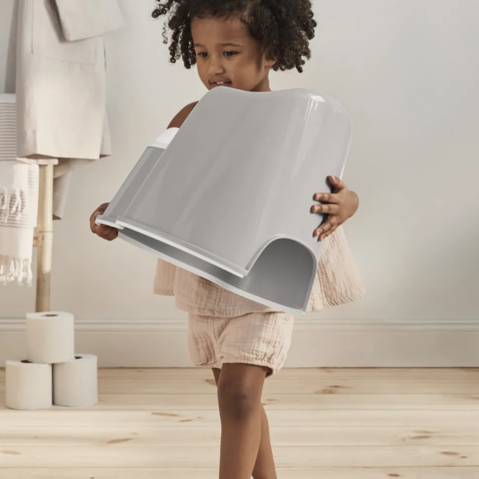 Pot fauteuil gris et blanc