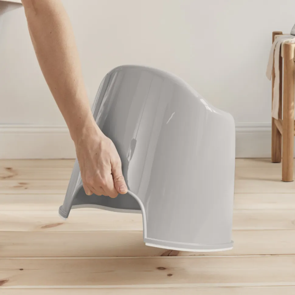 Pot fauteuil gris et blanc