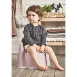 Pot fauteuil rose pastel et blanc