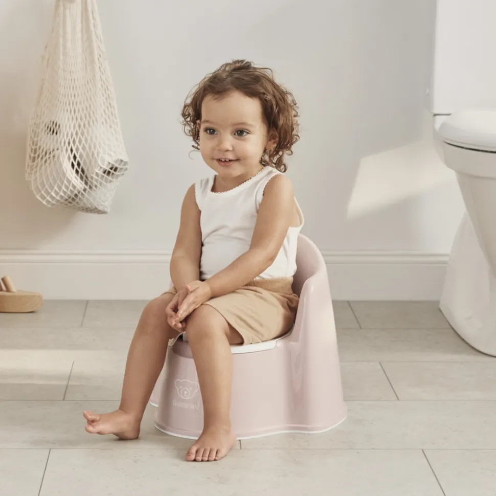 Pot fauteuil rose pastel et blanc
